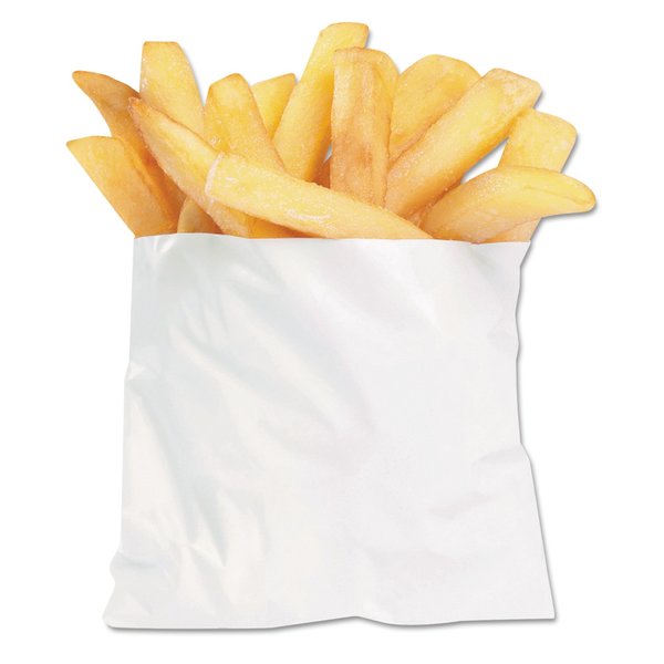 Bagcraft French Fry Bags, 4.5" x 3.5", White, PK2000 450003